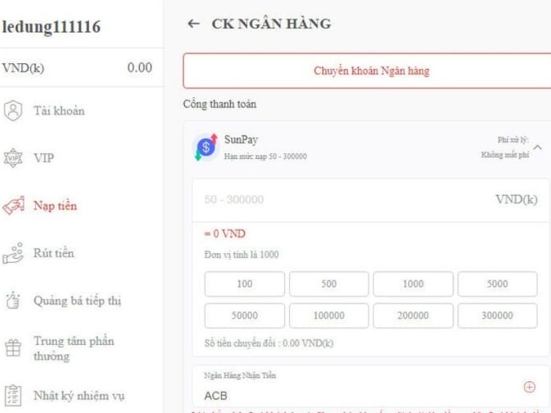 Liên hệ chăm sóc khách hàng để được hỗ trợ nạp tiền nhanh chóng